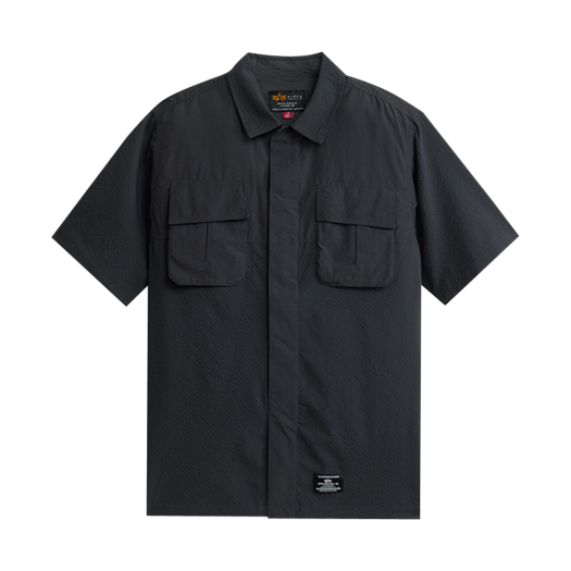 AI25I1000025CHL ALPHA INDUSTRIES Ss Seersucker Shirt Charcoal