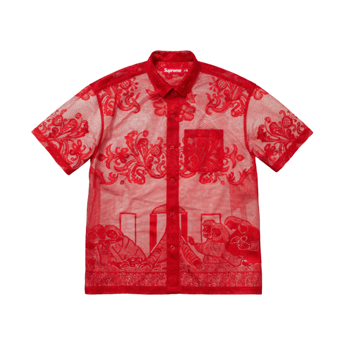 - Supreme Last Supper Lace S/S Shirt Red - 25SS