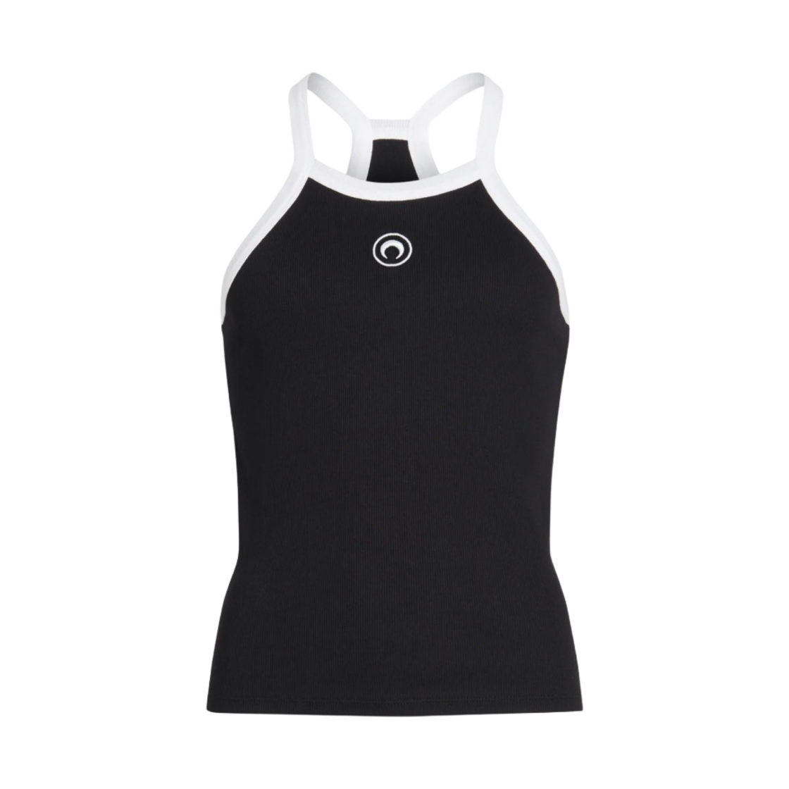(W) 마린 세르 오가닉 코튼 립 탱크탑 블랙((W) Marine Serre Organic Cotton Rib Tank Top Black)