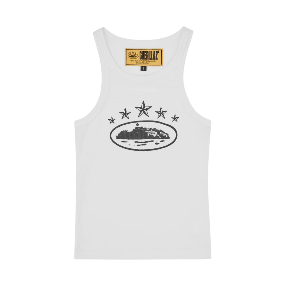 (W) 코르테이즈 5 스타즈 알카트라즈 탱크탑 화이트((W) Corteiz 5 Starz Alcatraz Tank Top White) - 1