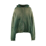 Saint Mxxxxxx Double Face Zip Up Hoodie Green - 24FW