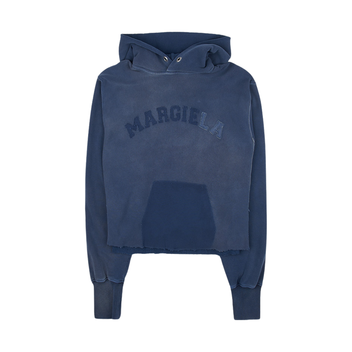 (W) 메종 마르지엘라 로고 빈티지 코튼 크롭 후드 블루