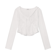 (W) Glowny x Simihaze Muffin Hoodie Top White