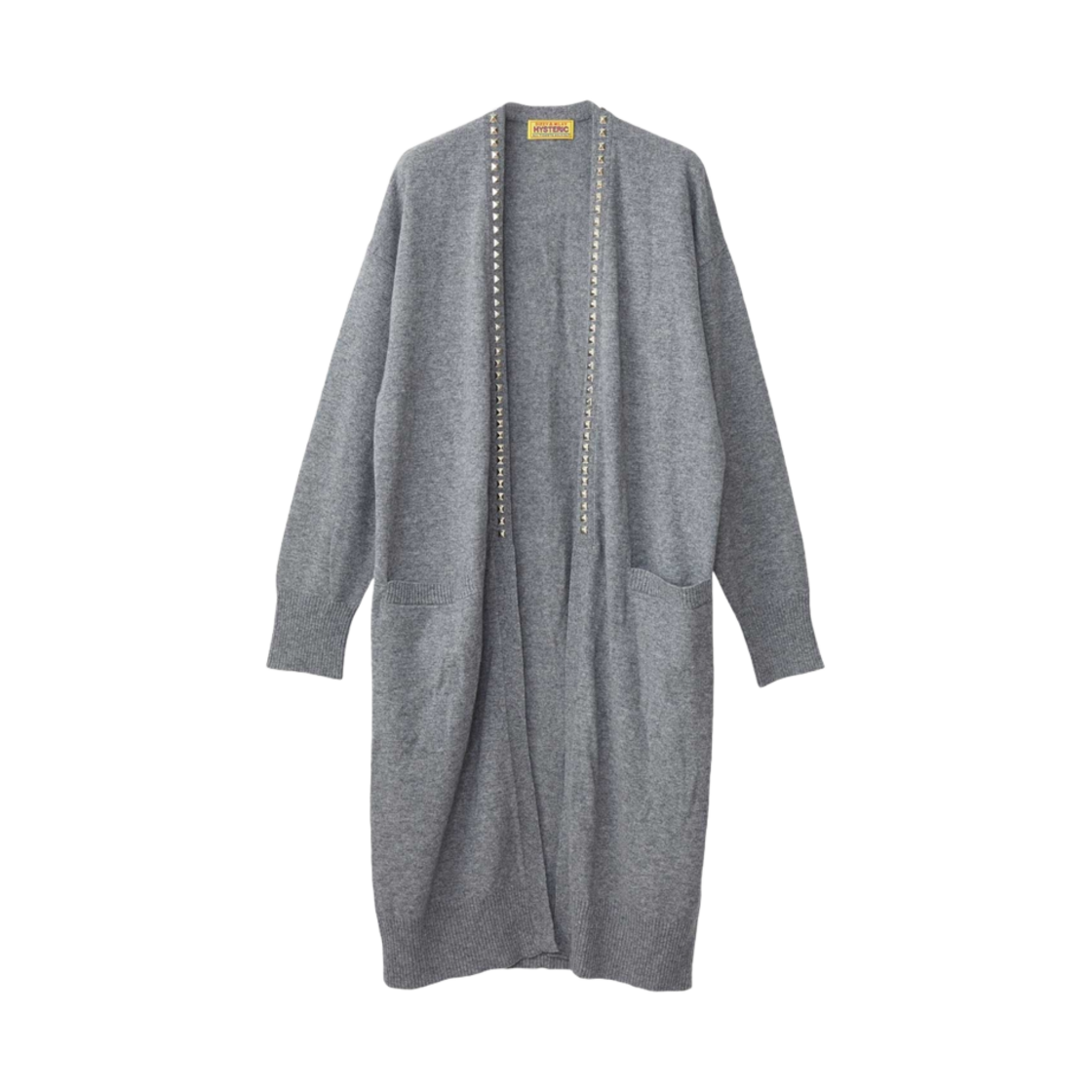 (W) 히스테릭 글래머 스터드 롱 가디건 탑 그레이((W) Hysteric Glamour Studded Long Cardigan Top Gray) - 1