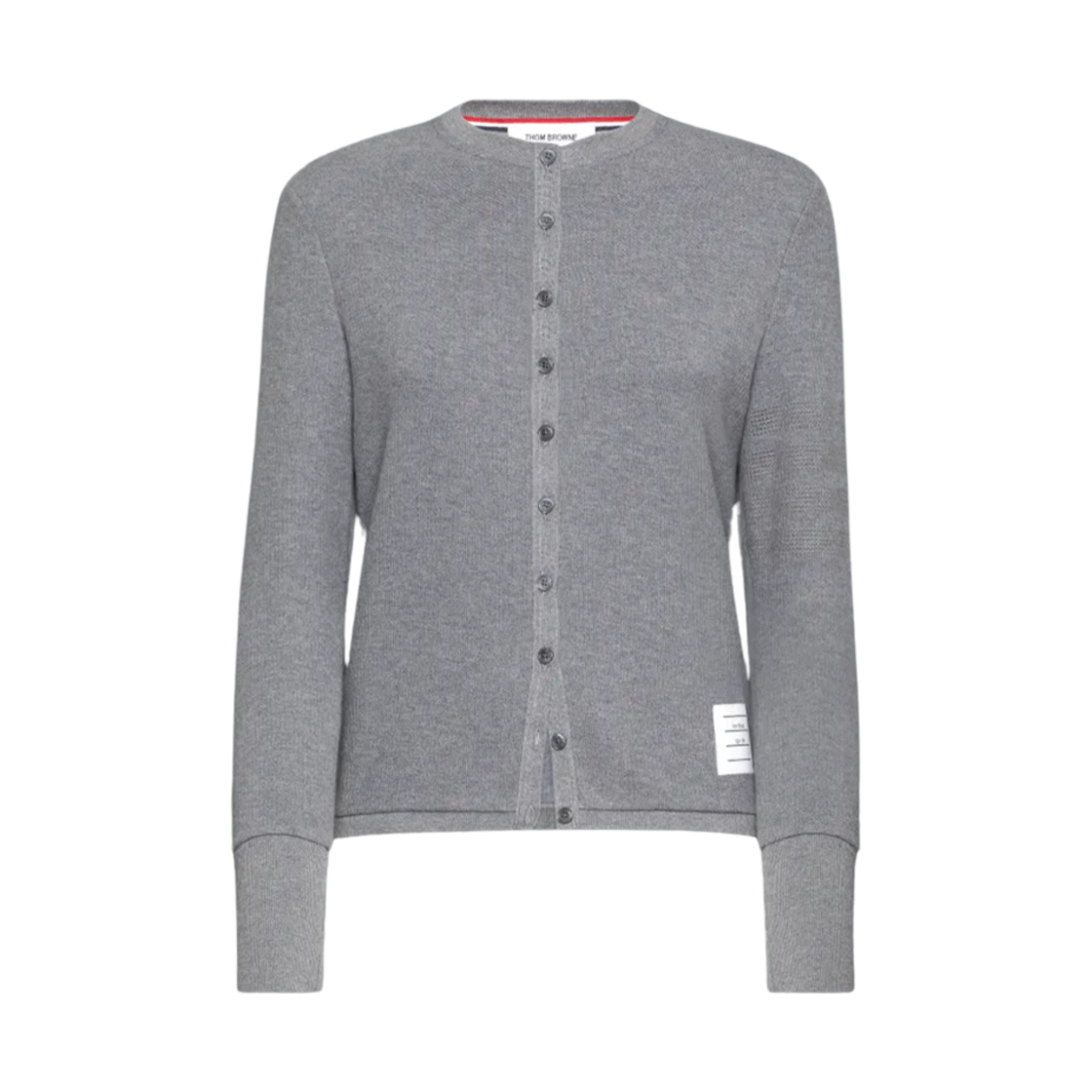 FJT369A-J0191-055 (W) Thom Browne Cotton 4-Bar Cardigan Grey