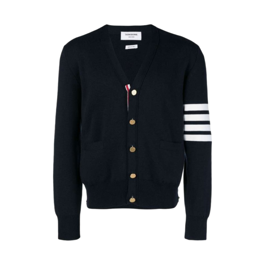 MKC171A-00219-415 Thom Browne Milano Stitch 4-Bar Cardigan Navy