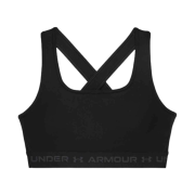 (W) Under Armour Mid Crossback Sports Bra Black Jet Gray