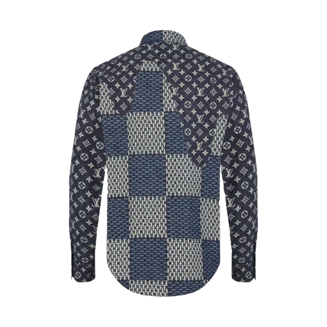 루이비통 x 니고 자이언트 다미에 웨이브 모노그램 플란넬 셔츠 인디고(Louis Vuitton x Nigo Giant Damier Waves Monogram Flannel Shirt Indigo) - 2