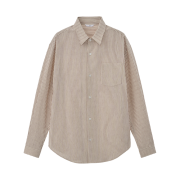 STU Embroidery Stripe Shirt Coral