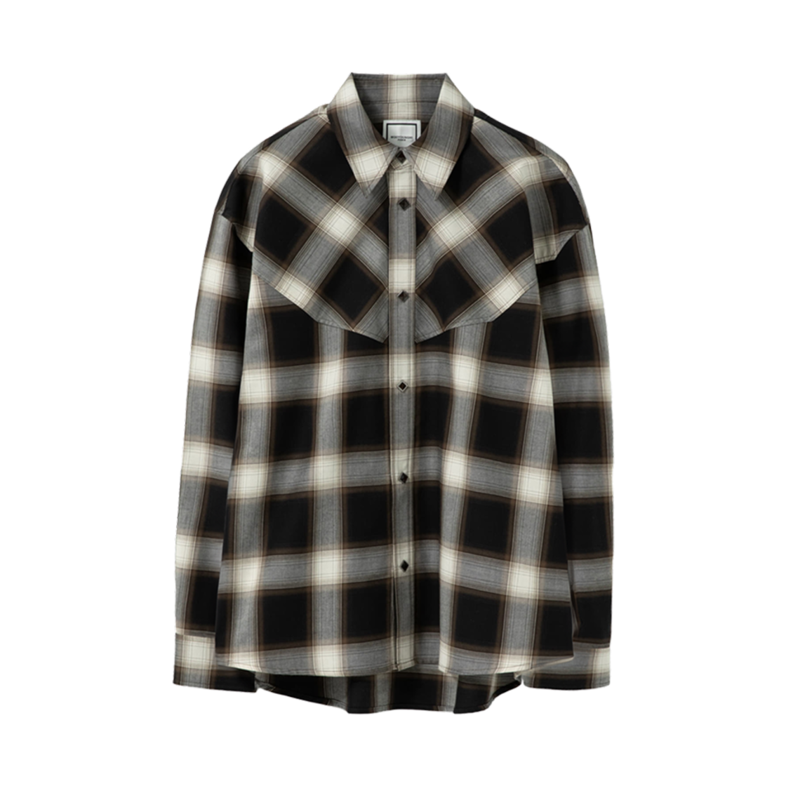 우영미 웨스턴 체크 셔츠 블랙 - 25SS