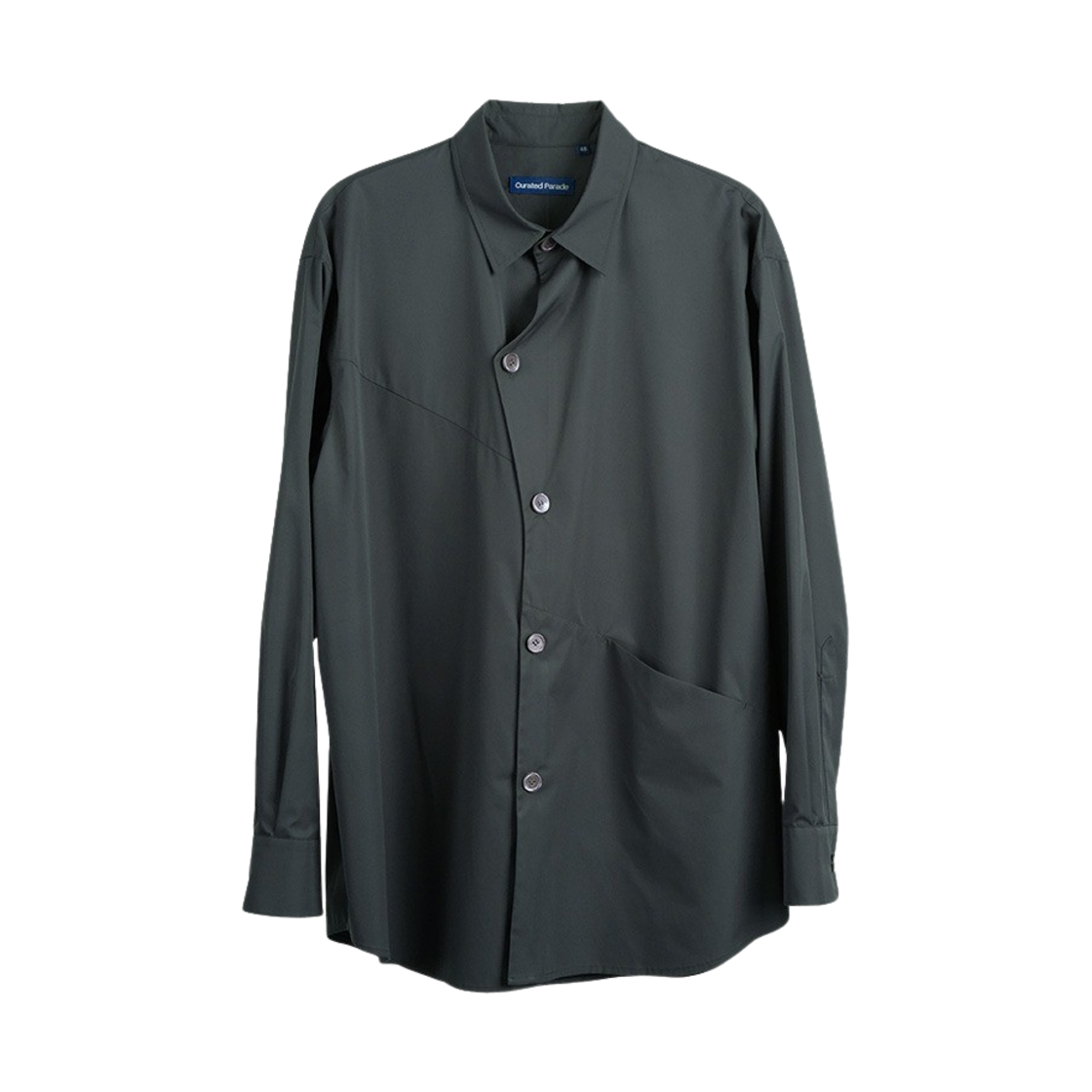 KM3DSHLCP07RG Curated Parade Island Long Sleeve Shirts Dark Grey