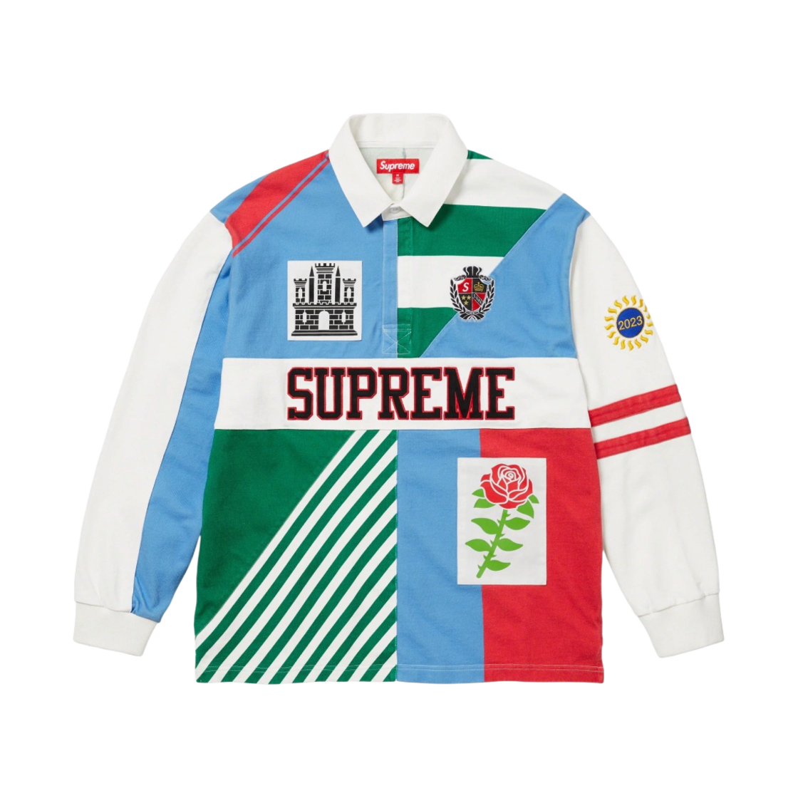 슈프림 로즈 럭비 화이트 - 23FW