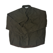 Nonnod Cropped Flexible String Check Shirt Brown