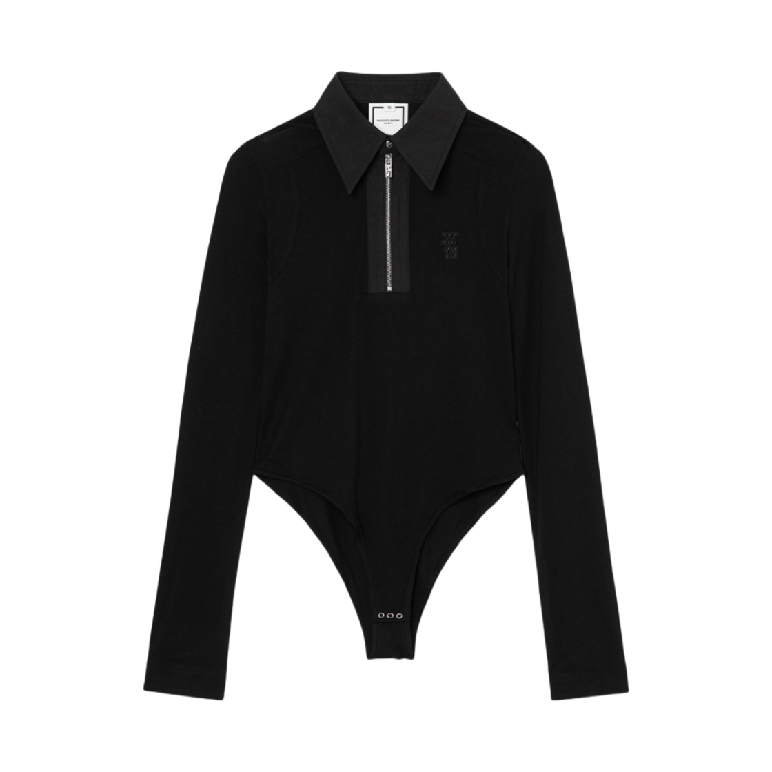 (W) 우영미 하프집업 바디수트 블랙 - 23FW((W) Wooyoungmi Half-Zip Bodysuit Black - 23FW) - 1
