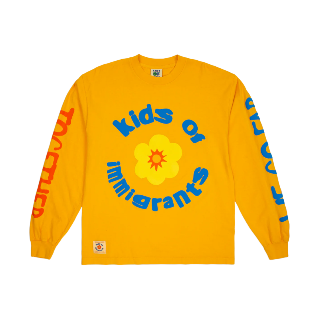 키즈 오브 이미그랜트 투게더 위 고 파 롱슬리브 티셔츠 골드(Kids Of Immigrants Together We Go Far L/S T-Shirt Gold)