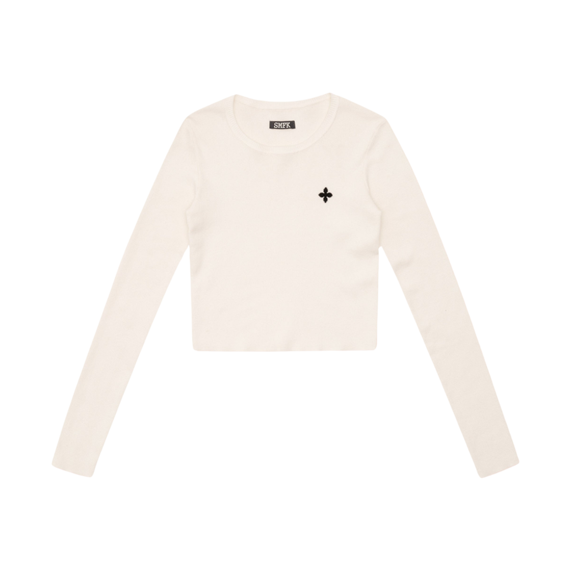(W) 에스엠에프케이 컴패스 크로스 클래식 라이딩 니트 탑 화이트((W) SMFK Compass Cross Classic Riding Knitted Top White)