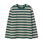 General Idea Unisex Multi Stripe Long Sleeve T Green