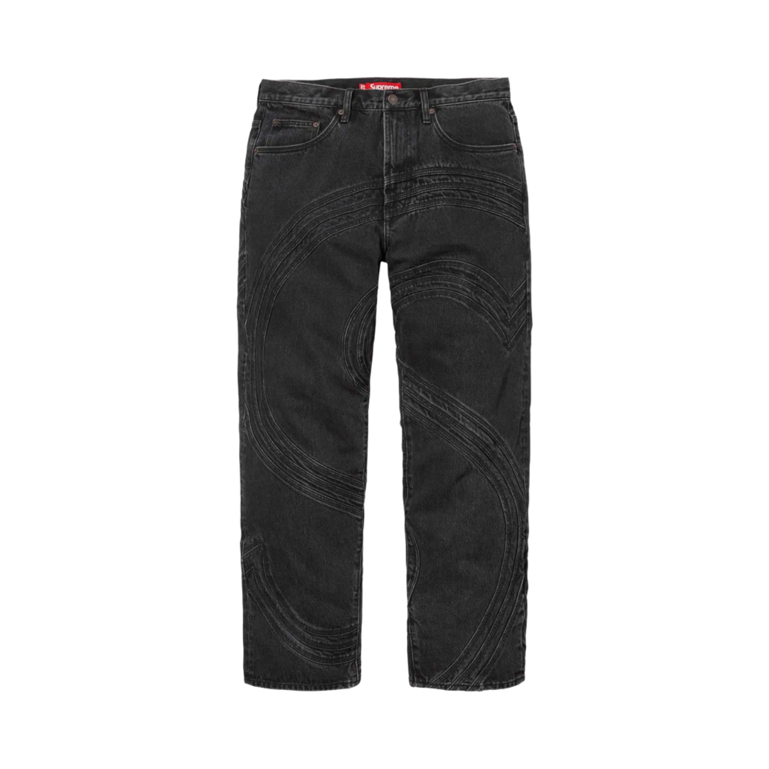 슈프림 S 로고 루즈 핏 진 워시드 블랙 - 24SS(Supreme S Logo Loose Fit Jean Washed Black - 24SS) - 1