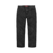 Supreme S Logo Loose Fit Jean Washed Black - 24SS
