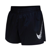 (W) Nike Dri-Fit Swoosh Run Mid Rise Brief Lined Running Shorts Black - Asia