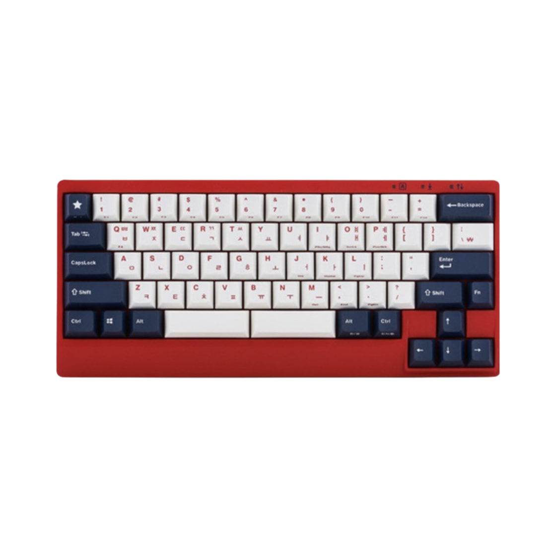 레오폴드 FC650MDS PD 유선 미니 기계식 키보드 화이트 블루스타 한글 자판 (국내 정식 발매 제품)(Leopold FC650MDS PD Wired Mini Mechanical Keyboard White Bluestar Korean Layout (Korean Ver.))