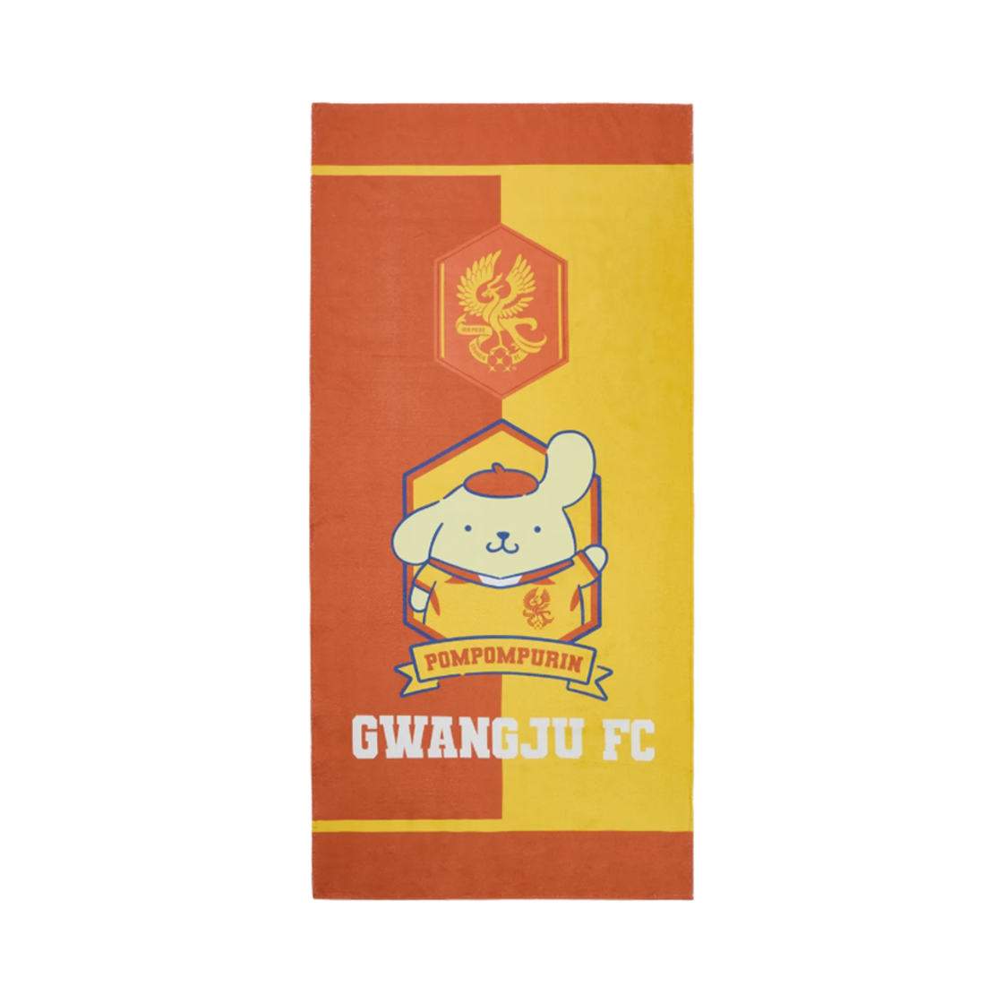 K 리그 x 산리오 캐릭터즈 2025 비치 타월 폼폼푸린 광주 FC 오렌지 옐로우(K League x Sanrio Characters 2025 Beach Towel Pompompurin Gwangju FC Orange Yellow)