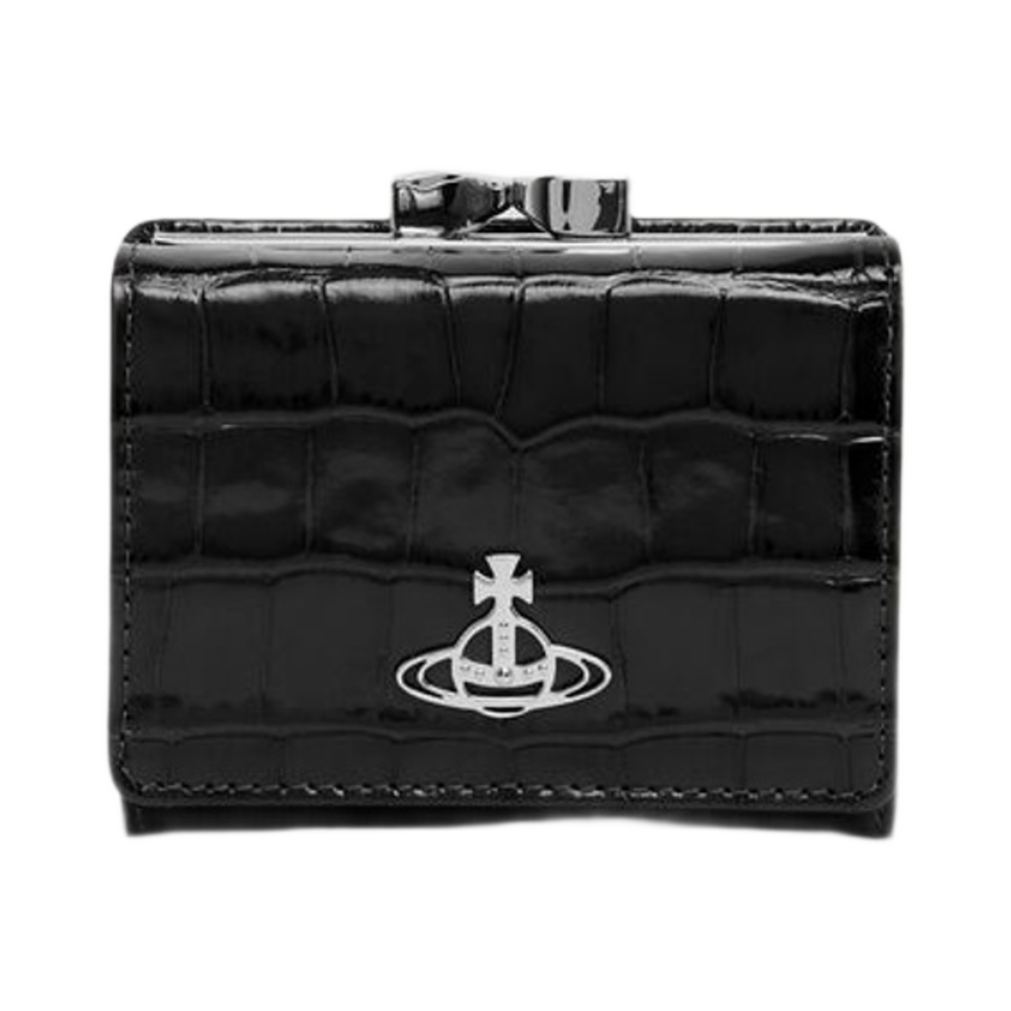 비비안 웨스트우드 크로커다일 스몰 프레임 지갑 블랙(Vivienne Westwood Crocodile Small Frame Wallet Black) - 1