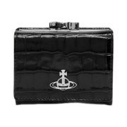 Vivienne Westwood Crocodile Small Frame Wallet Black