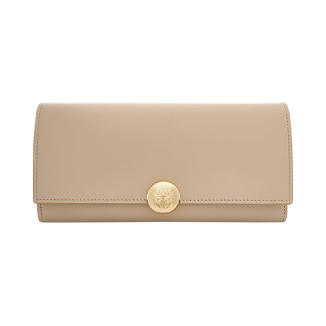 CANBACWX01-2150 Loewe Pebble Continental Wallet in Shiny Nappa Calfskin Sand