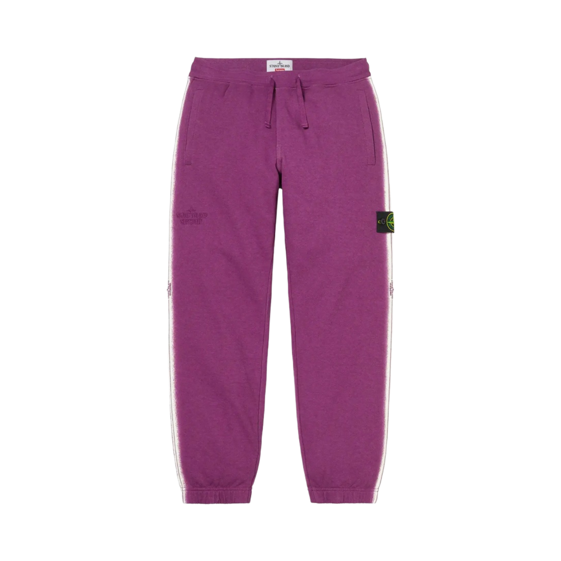 슈프림 x 스톤 아일랜드 스트라이프 스웨트팬츠 퍼플 - 22SS(Supreme x Stone Island Stripe Sweatpants Purple - 22SS) - 1