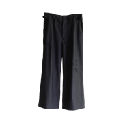 Ancellm Wool Wide Slacks Charcoal