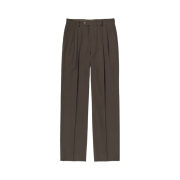 Auralee Light Wool Max Gabardine Two-Tuck Slacks Dark Brown - 25SS