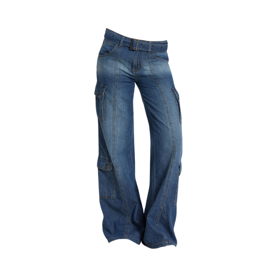 (W) 제이디드 런던 툰드라 카고 진 블루((W) Jaded London Tundra Cargo Jeans Blue)