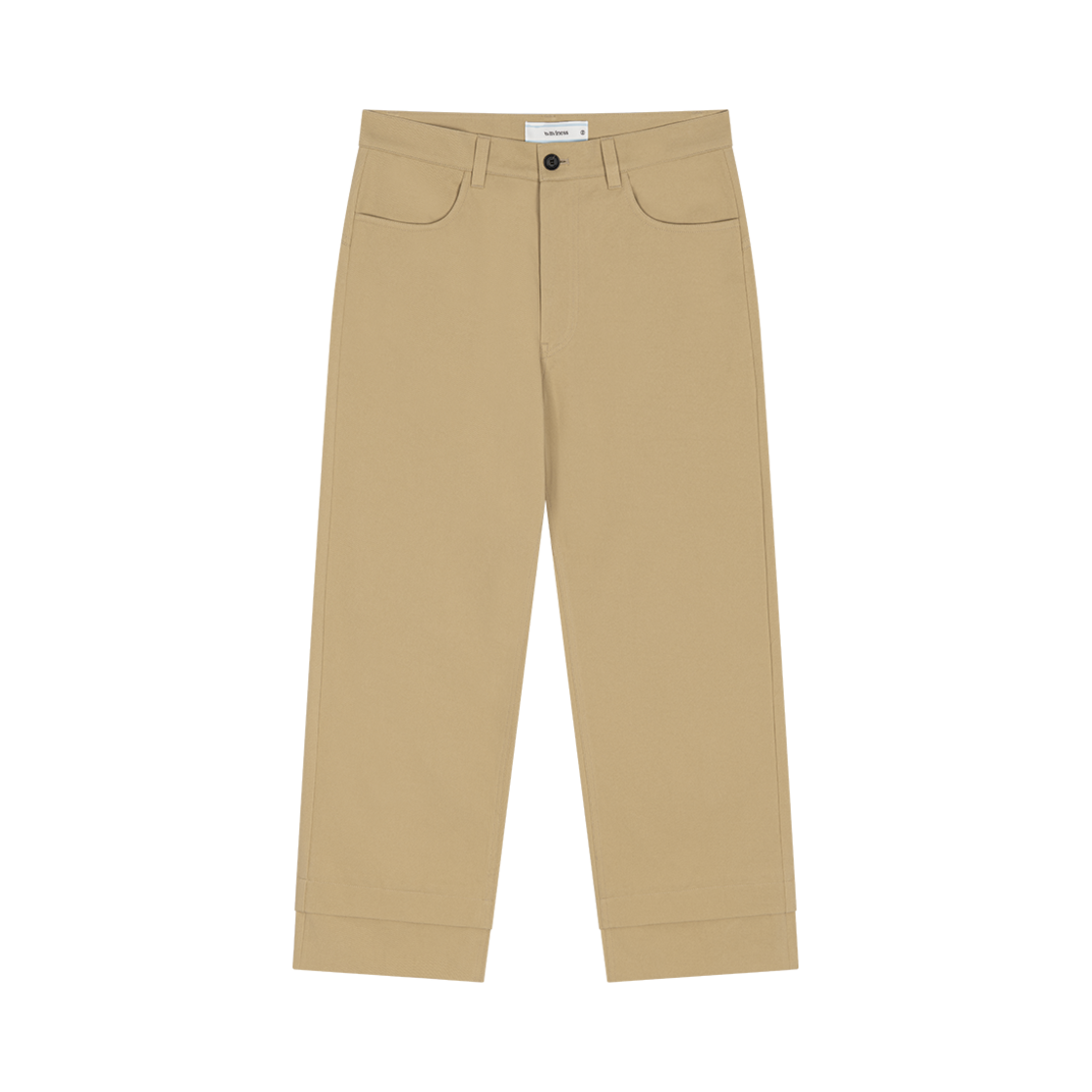 Waviness25203 Waviness Crop Cotton Pants Beige