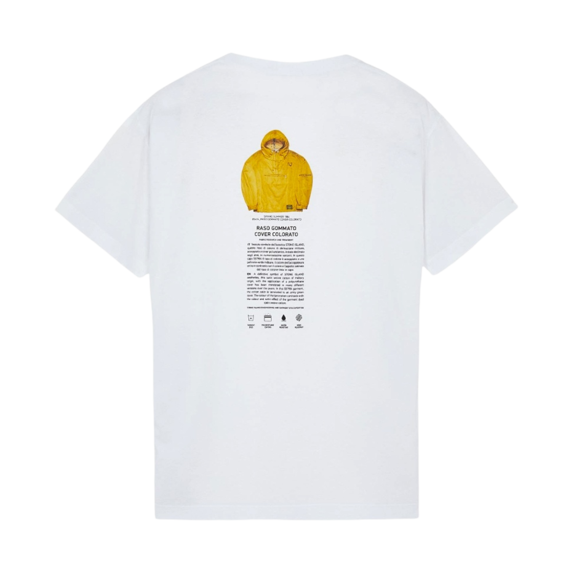 스톤 아일랜드 2NS91 30/1 아키보 라소 고마토 커버 컬러라토 프린트 가먼트 다이드 티셔츠 화이트 - 22SS(Stone Island 2NS91 30/1 Archivo Raso Gommato Cover Colorato Print Garment Dyed T-Shirt White - 22SS) - 2