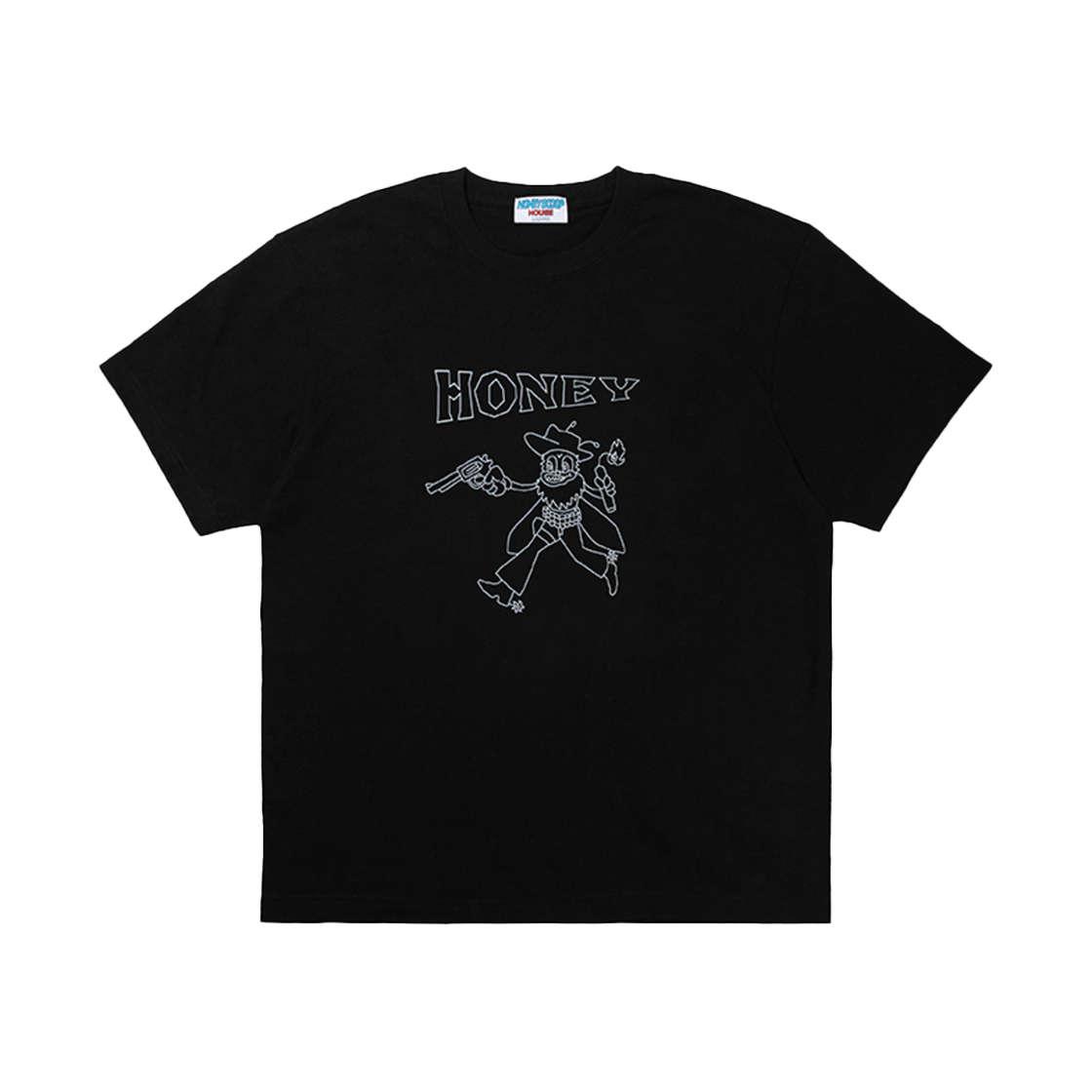 허니스쿱하우스 크레이지 티 블랙(Honey Scoop House Crazy Tee Black)