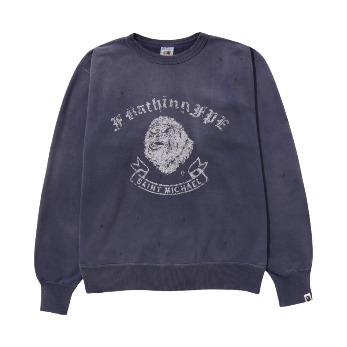 세인트 마이클 x 베이프 고릴라 크루넥 블루