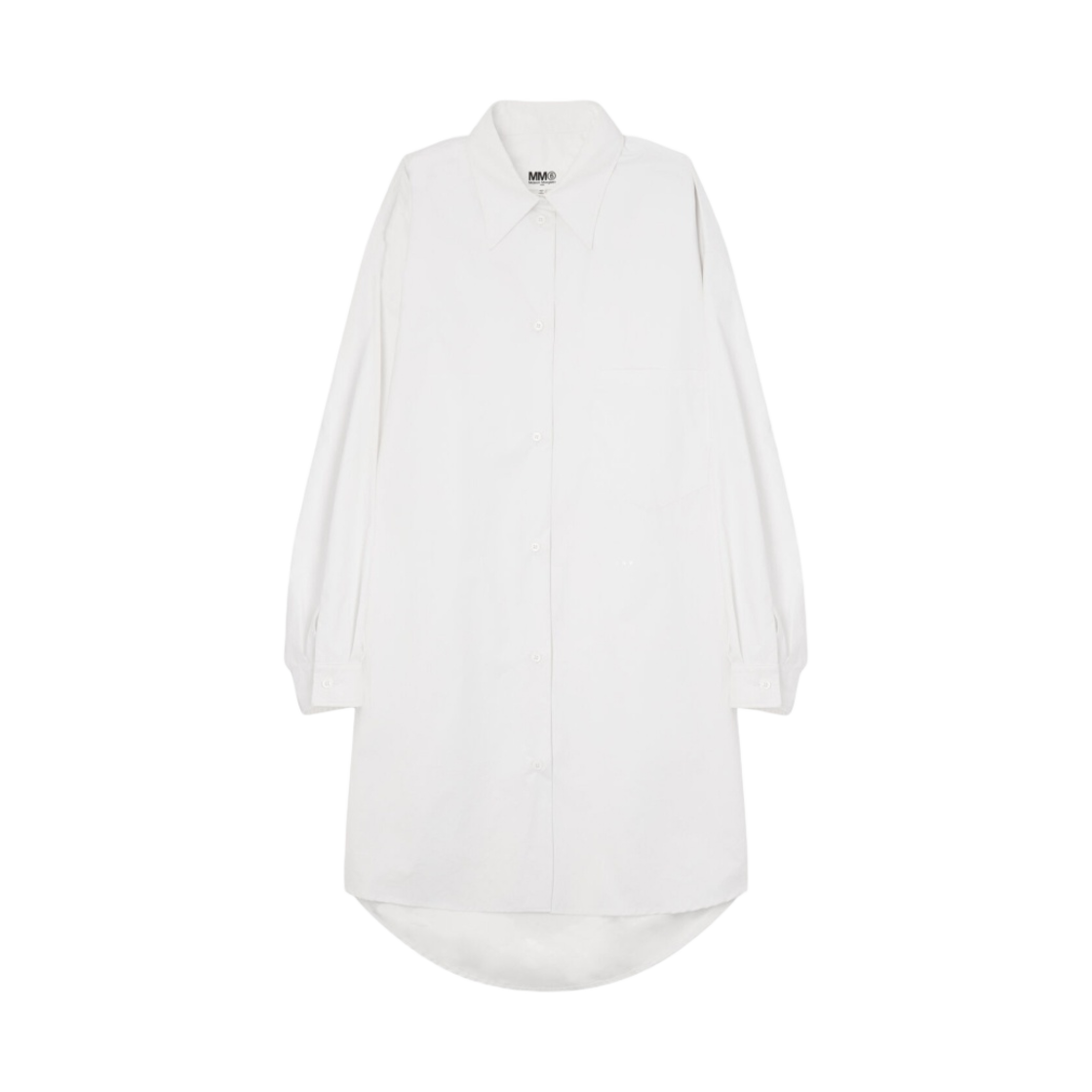 (W) MM6 메종 마르지엘라 코티드 코튼 셔츠 드레스 더티 워시((W) MM6 Maison Margiela Coated Cotton Shirt Dress Dirty Wash) - 1