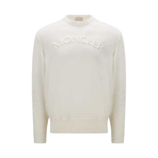 Moncler Logo Cotton Jumper Off White - 23SS