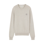 Maison Kitsune Bold Fox Head Patch Regular Jumper Light Grey Melange