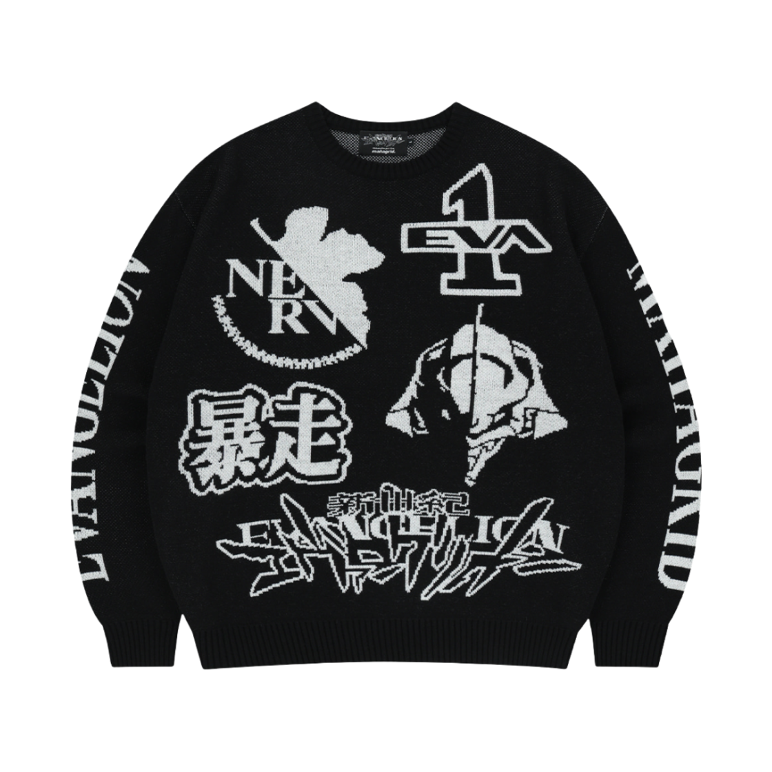 MG2EFMK607BBK Mahagrid x Evangelion Test Type Knit Sweater Black