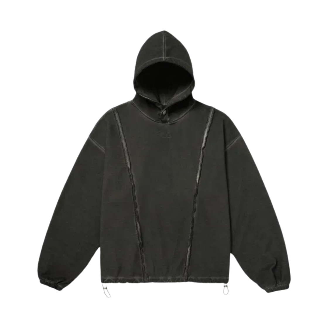 떠그 클럽 x 휠라 스티치 로고 스냅 후드 차콜 그레이(Thug Club x Fila Stitch Logo Snap Hoodie Charcoal Grey)