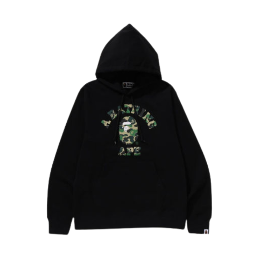 0ZXSWM114006N BAPE ABC Camo College Pullover Hoodie Black