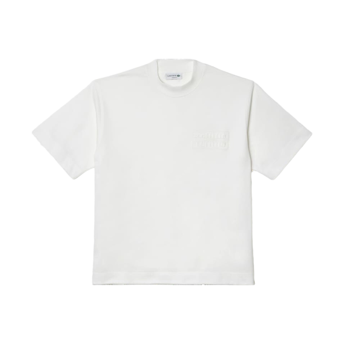 라코스테 모크넥 테니스 자수 헤비 저지 티셔츠 화이트(Lacoste Mock Neck Tennis Embroidered Heavy Jersey T-Shirt White) - 1