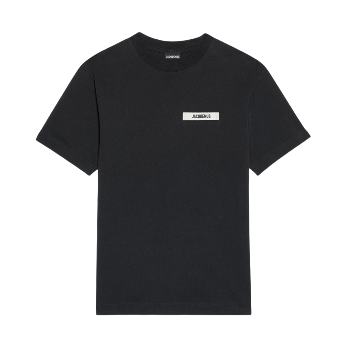 245JS208-2125-990 Jacquemus Le T-Shirt Gros Grain Grosgrain Logo T-Shirt Black