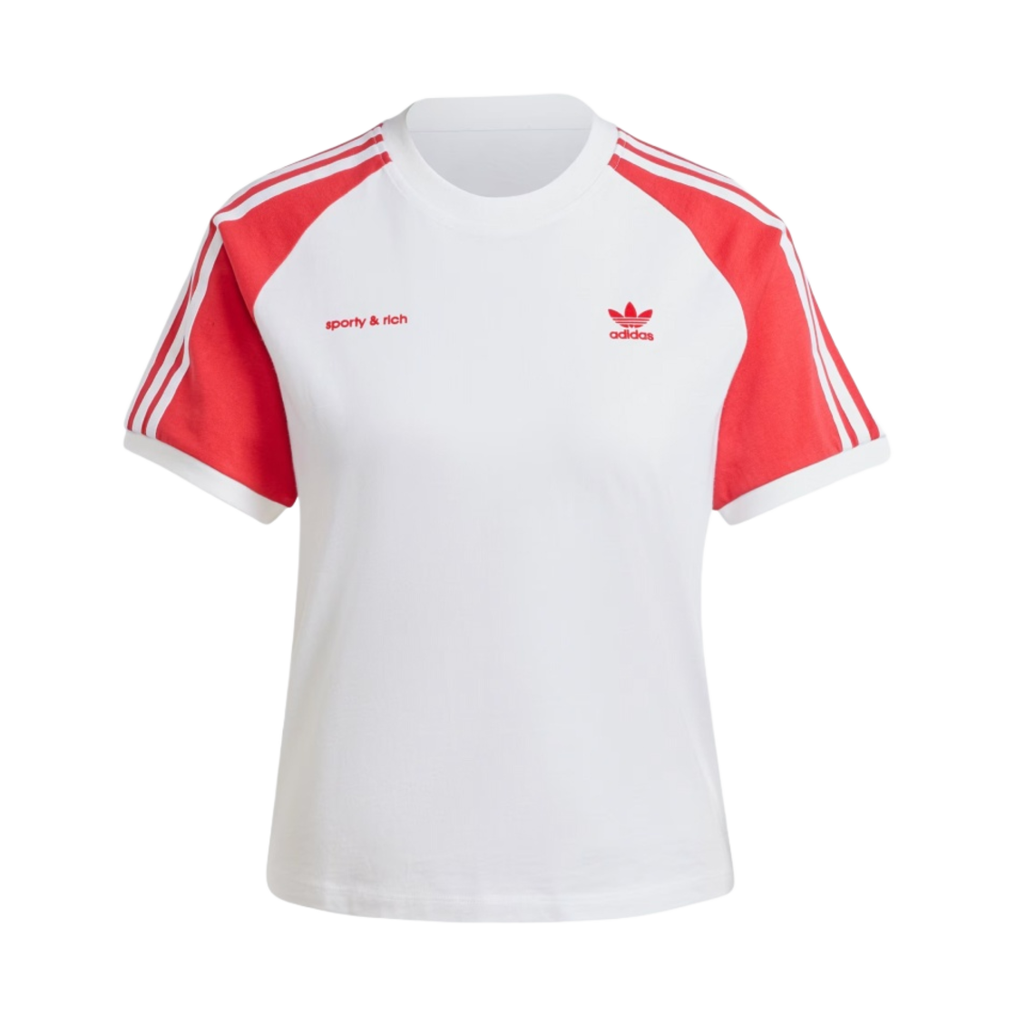 JI9274 (W) Adidas x Sporty & Rich T-Shirt White Collegiate Red - US Sizing