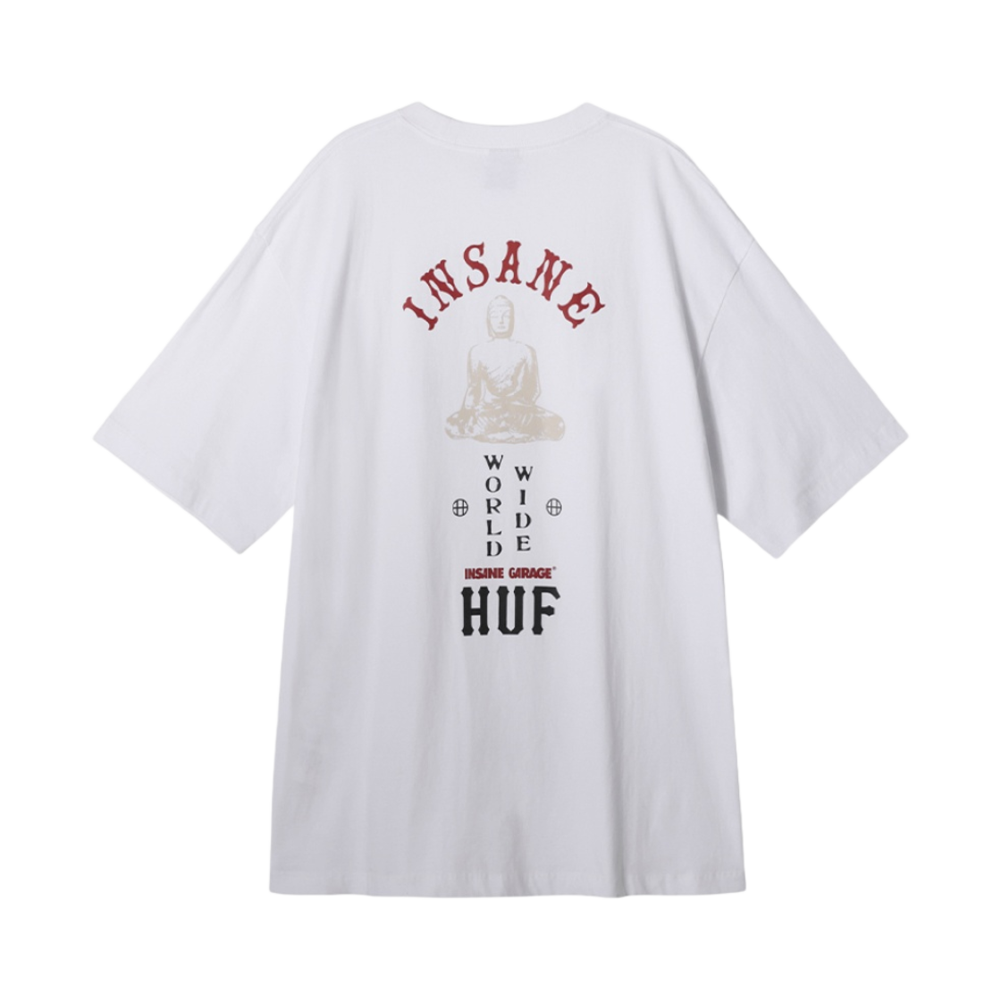 허프 x 인세인개러지 부다 티셔츠 화이트(HUF x Insane Garage Budda T-Shirt White)