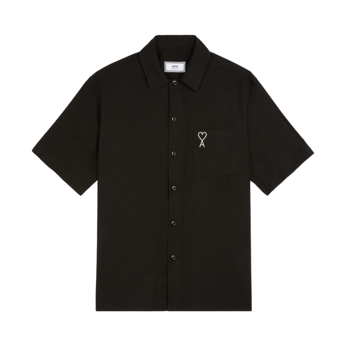 아미 자수 하트 로고 셔츠 블랙(AMI de Coeur Embroidery Shirt Black) - 1