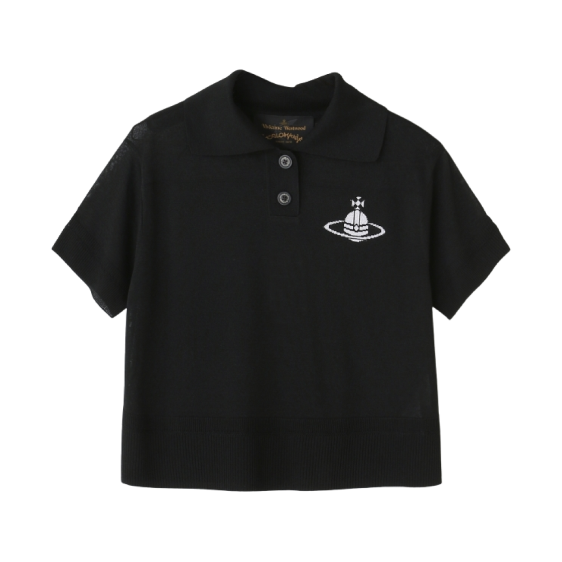 (W) 비비안 웨스트우드 앵글로매니아 풀오버 숏슬리브 니트 블랙((W) Vivienne Westwood Anglomania Pullover Short Sleeve Knit Black) - 1