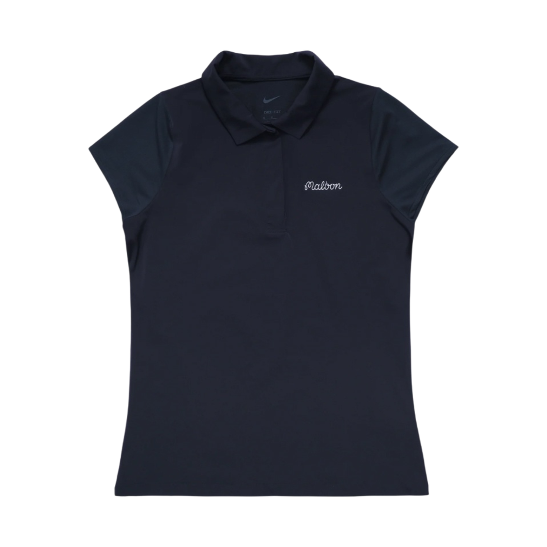(W) 말본 골프 x 나이키 드라이핏 숏슬리브 폴로 옵시디언((W) Malbon Golf x Nike Dri-Fit Short Sleeve Polo Obsidian) - 1